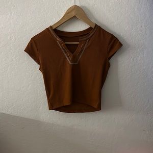 rust color crop top